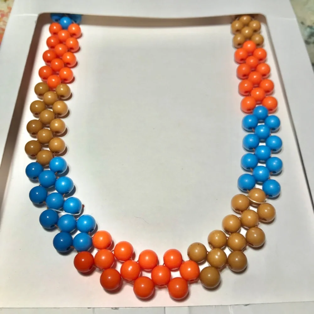Zara Bead Necklace On Textile Cord Adjustable Length